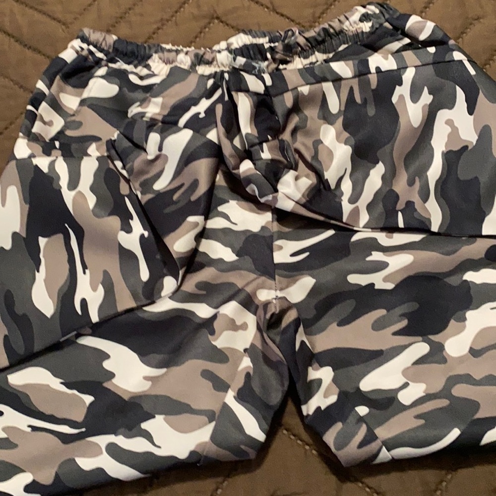 Camouflage satin joggers!